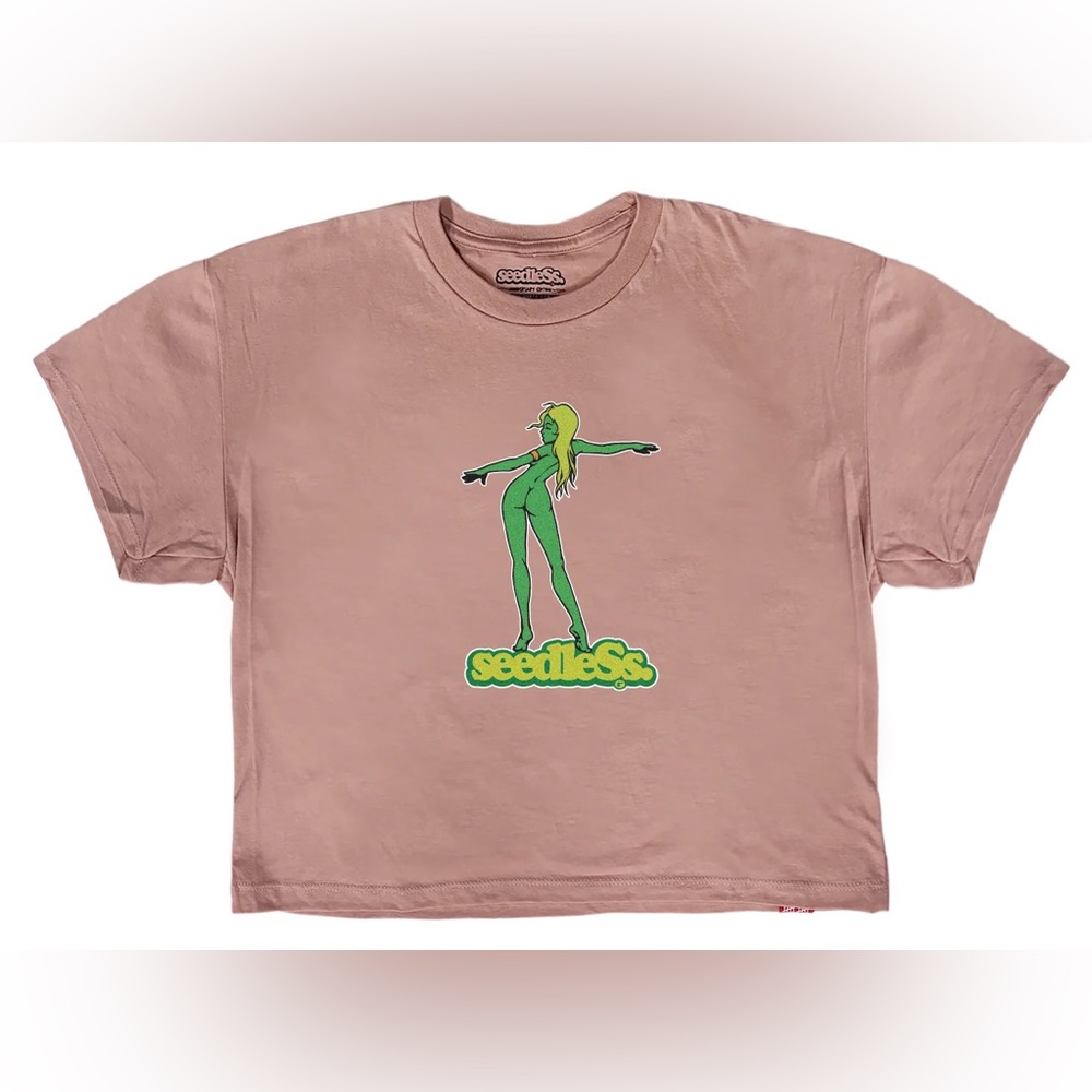 SeedleSs. Clothing Co GREEN GIRL Crop Top LADIES TEE Stoner Chick